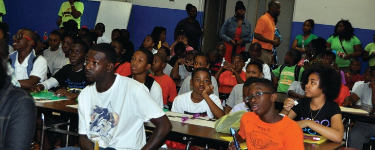 Students and parents enjoy closing day ceremony activities at Hayneville Middle School last Monday.