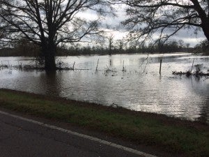County Road 32 was never closed but water to road shoulder.